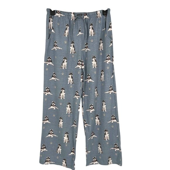 Comfies Husky Dog Print Pajama Pants Blue Cotton Size Medium NWT - Picture 13 of 13